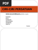 Ciri Ciri Persatuan