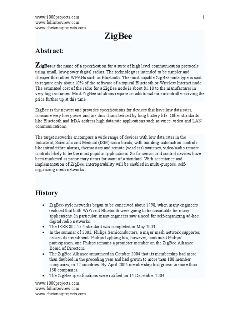 Long-Life ZigBee End Devices Overview | PDF