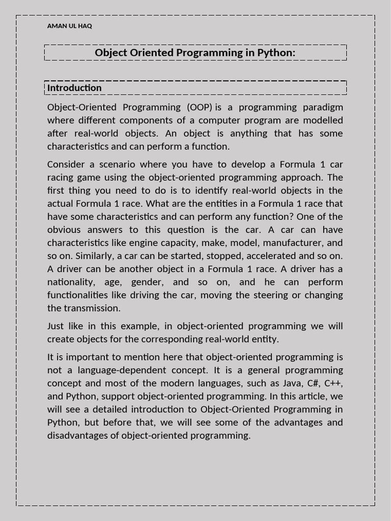 Object Oriented Programming in Python Book | PDF | Method (Computer ...