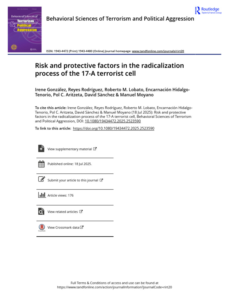 Risk and Protective Factors in The Radicalization Process of The 17-A ...
