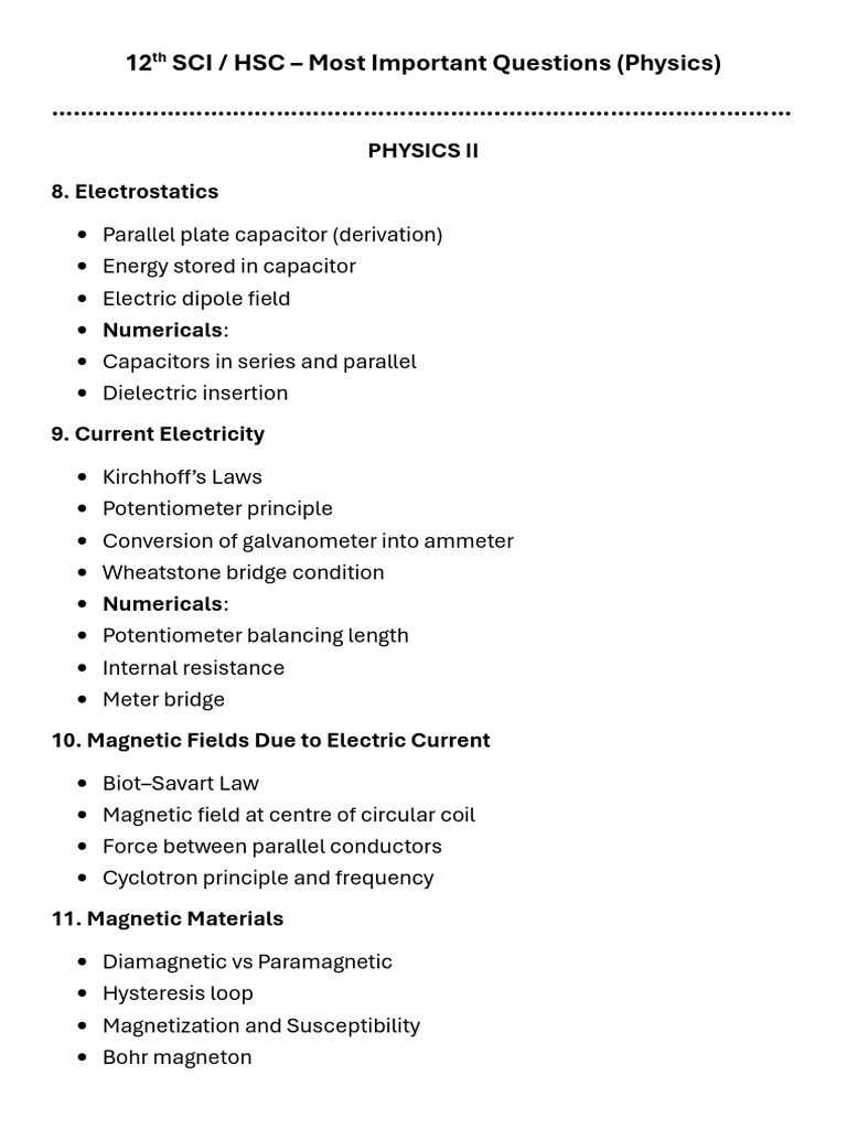 Physics Part 2 Imp Question Bank | PDF | Inductance | Rectifier