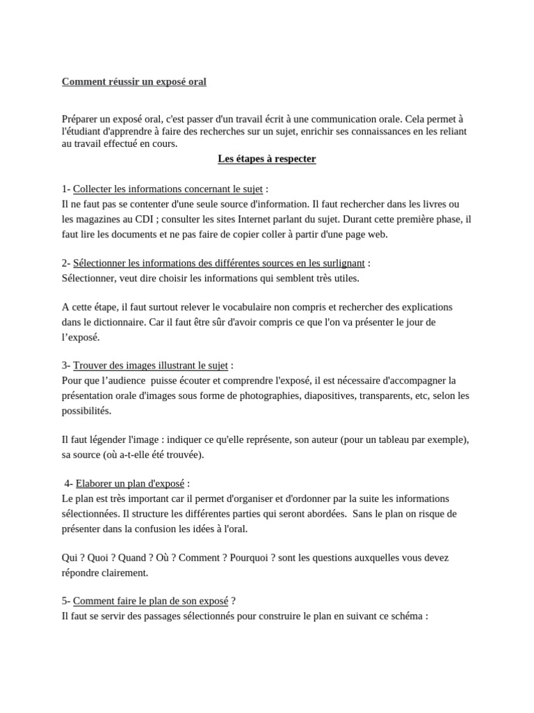 Comment Réussir Un Exposé | PDF