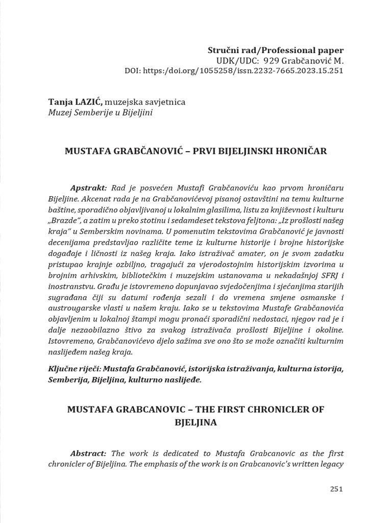 Mustafa - Prvi: Stručni Rad/professional Paper | PDF