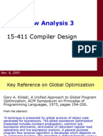 Data Flow Analysis 3: 15-411 Compiler Design