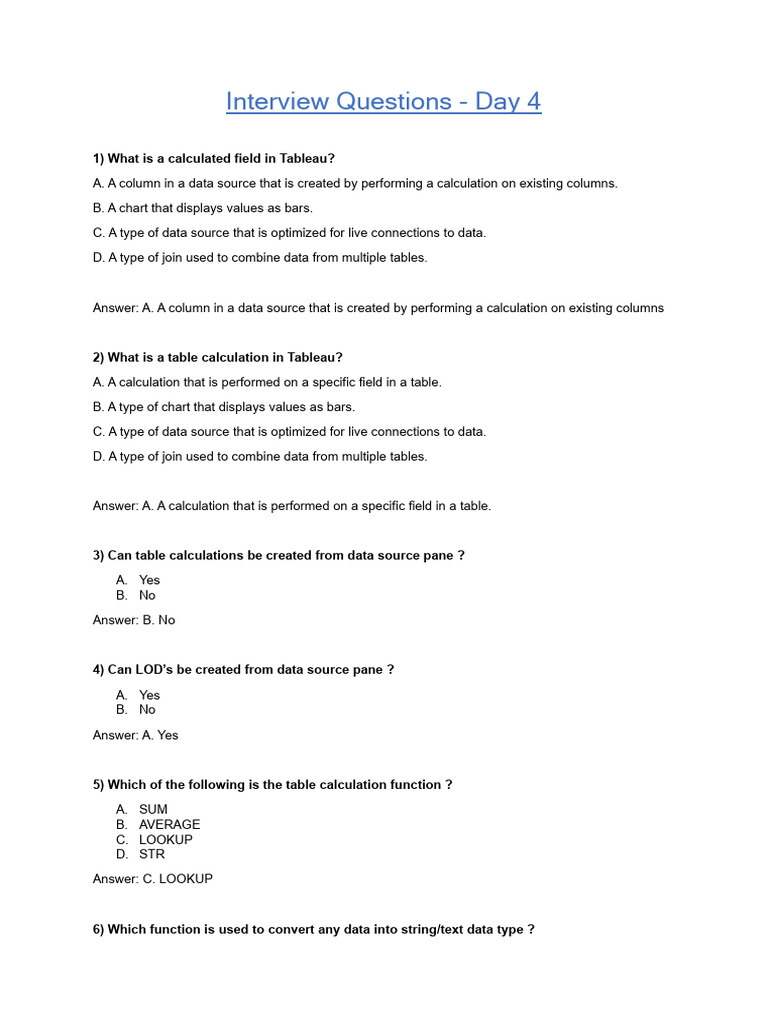 Interview Questions - Day 4 | PDF | Software Engineering | Computing