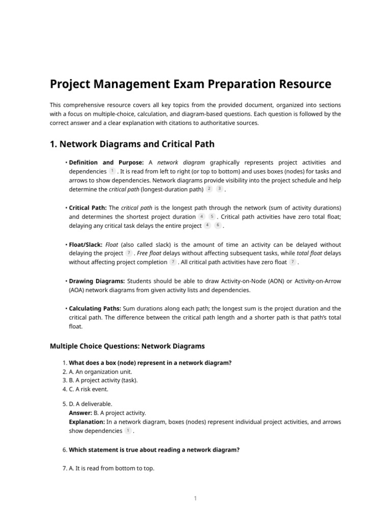 Project Management Exam Preparation Resource | PDF