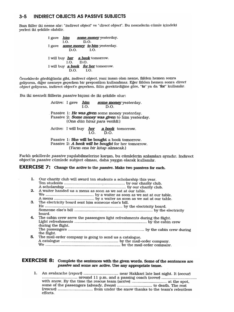 Passive With Two Objects and Gerund Infinitive Passives | PDF