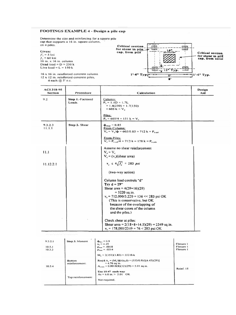 Pile Cap Design 1page | PDF