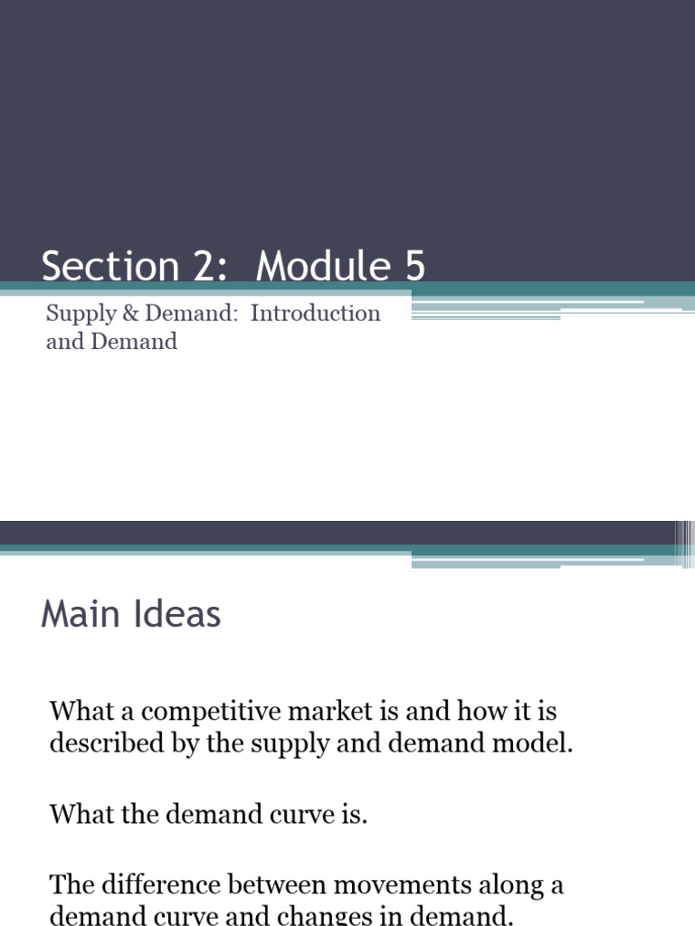 Module 5-S & D Introduction and Demand | PDF | Demand | Demand Curve