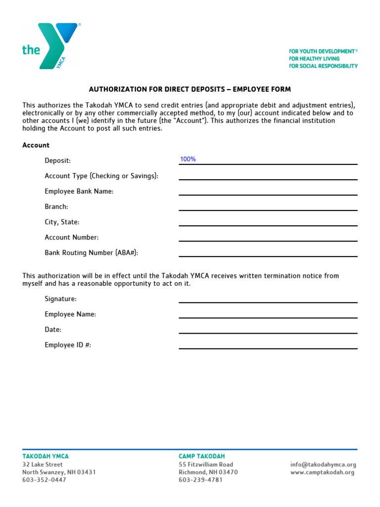 Direct Deposit Form Split | PDF
