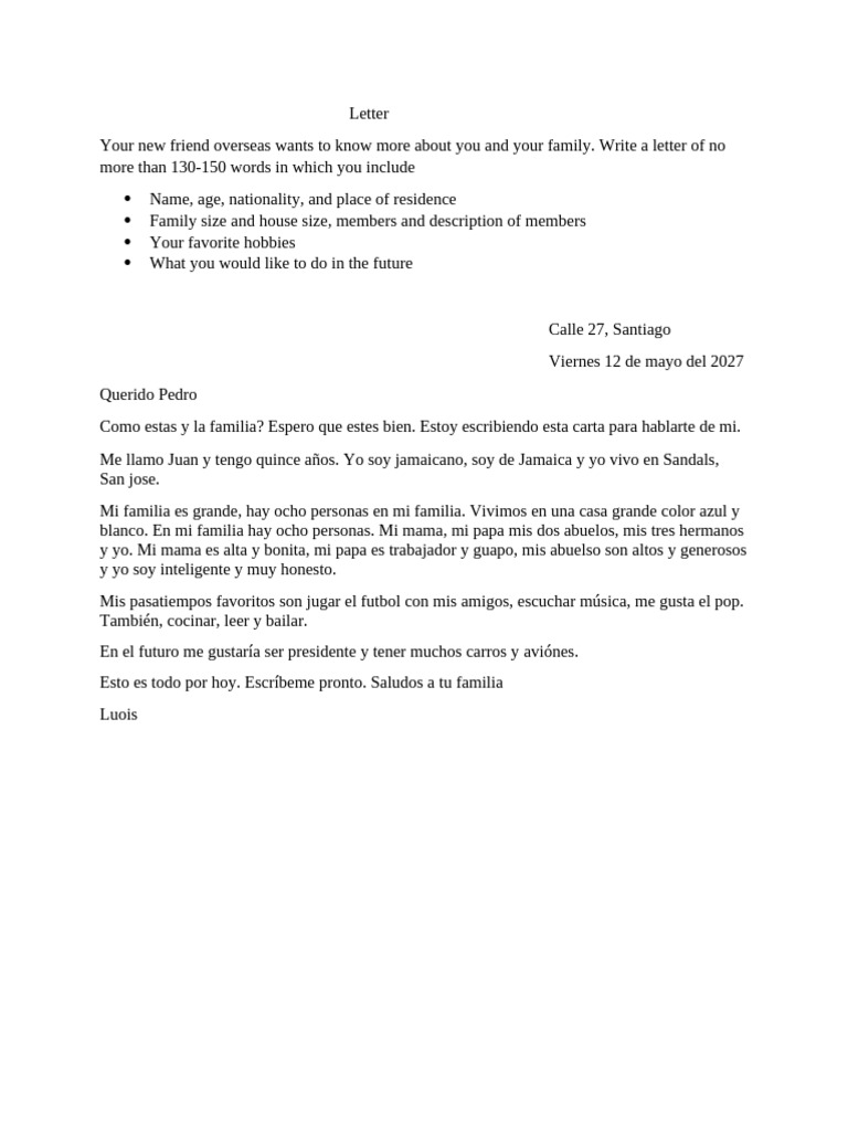 Spanish Letter Form 4 Reviewed | PDF