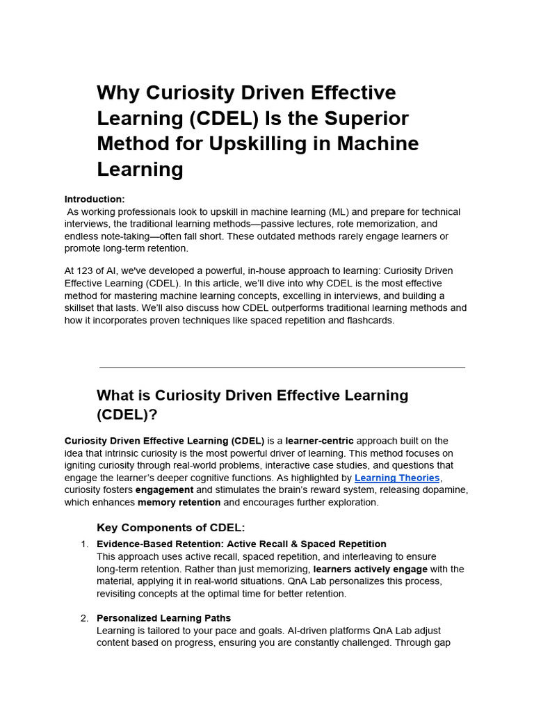 Why Curiosity Driven Effective Learning (CDEL) Is The Superior Method ...