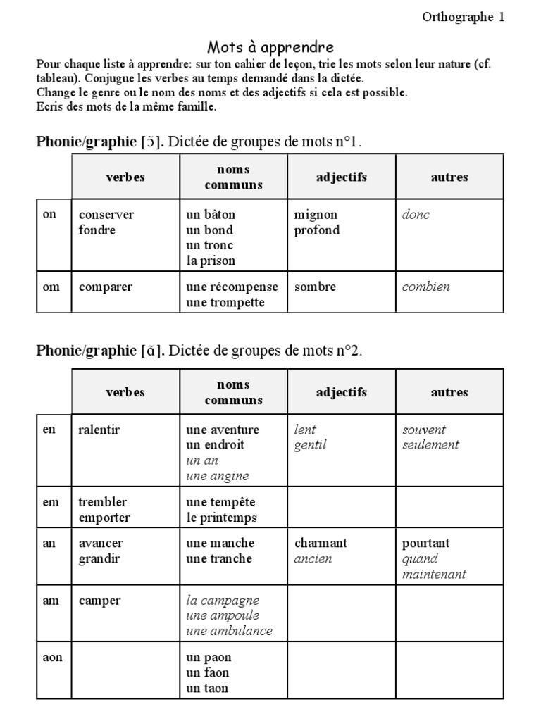 Apprentissage de l'orthographe française | PDF | Genre grammatical ...