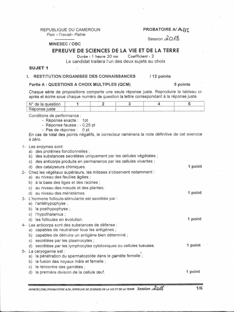 ProbatA Physique-Chimie 2018 | PDF