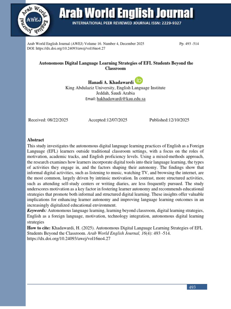 Autonomous Digital Language Learning STR | PDF | Learning | Motivation
