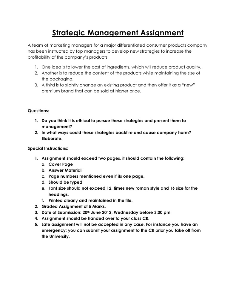 organization assignment pdf