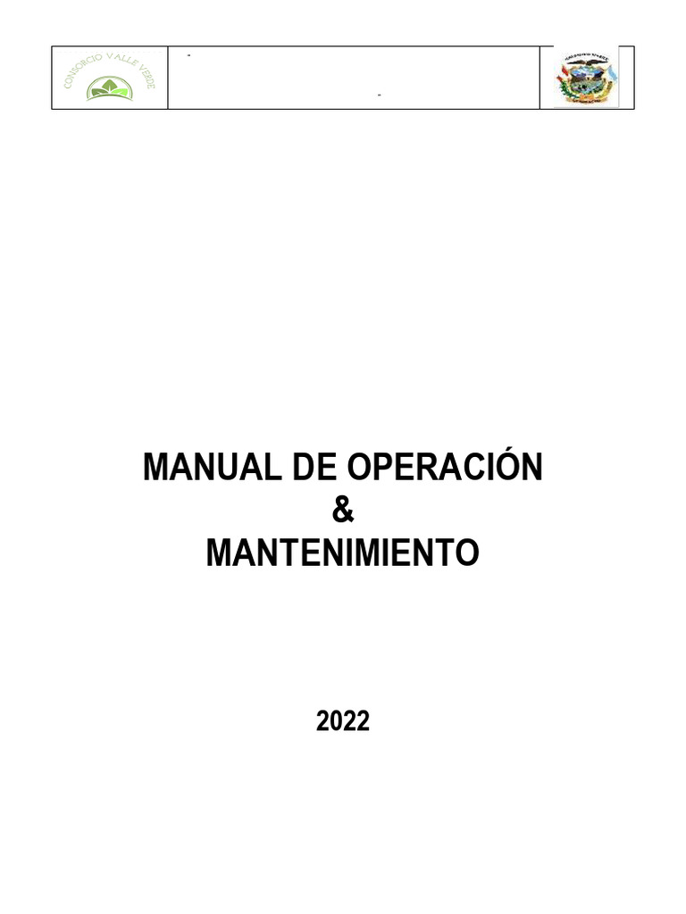 Manual de Operaciones y Mantenimiento | PDF | Agua | Red de ...