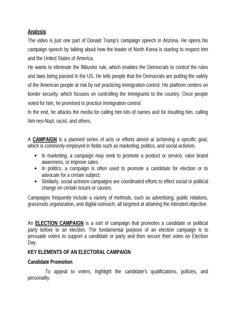 Campaign | PDF | Political Campaigns | Elections