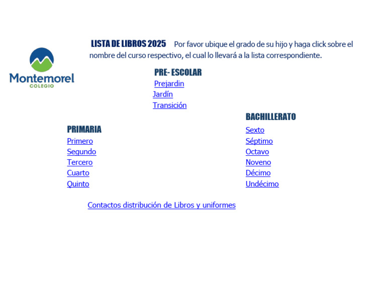 2025 Lista de Utiles Por Grado | PDF