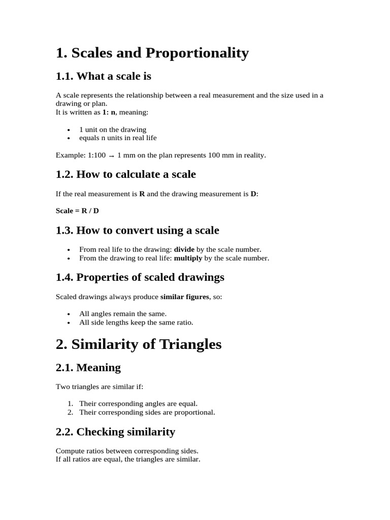 Scales and Proportionality: 1.1. What A Scale Is | PDF | Triangle ...