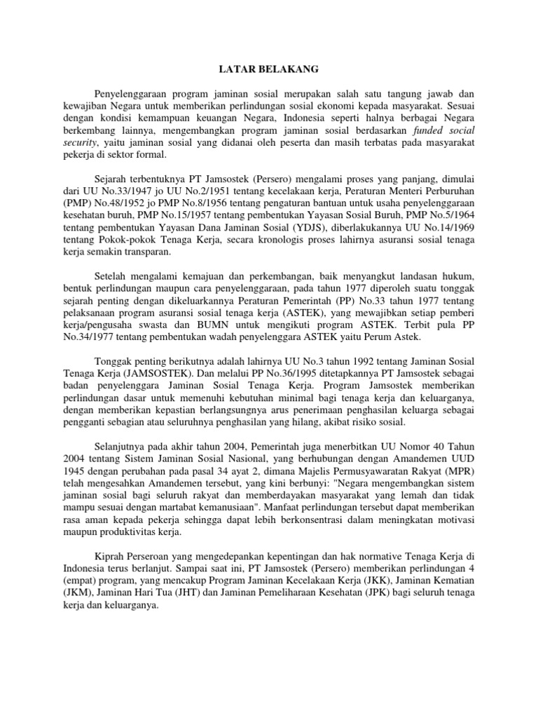Pengertian Jamsostek