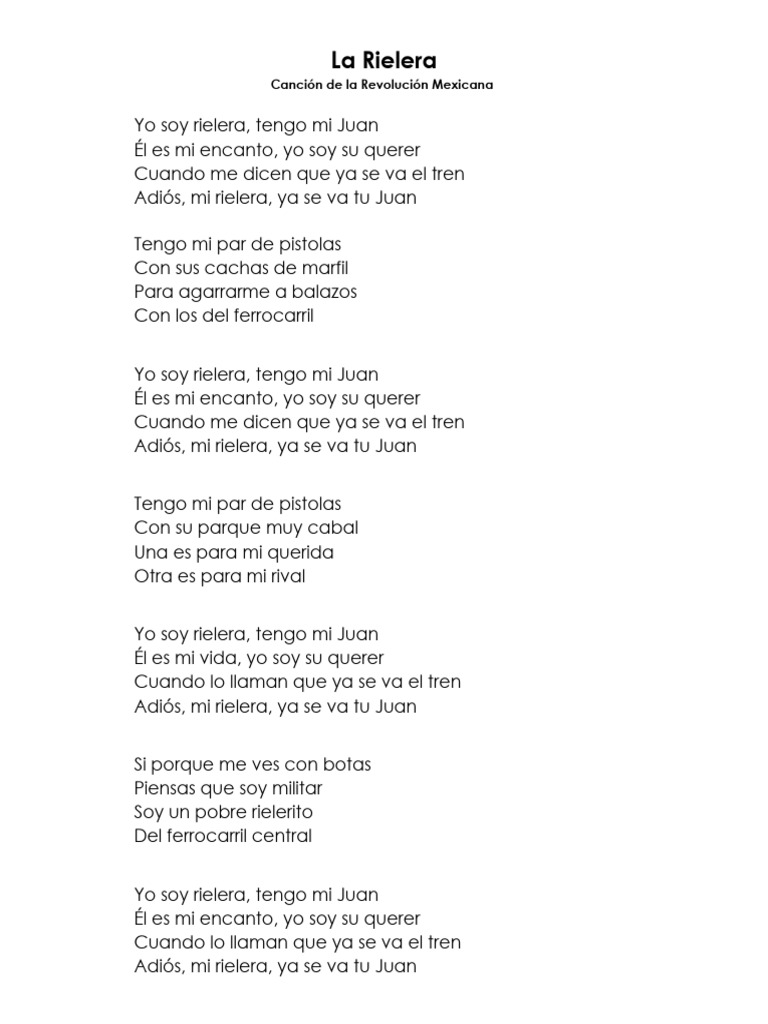 La Rielera - Letra | PDF