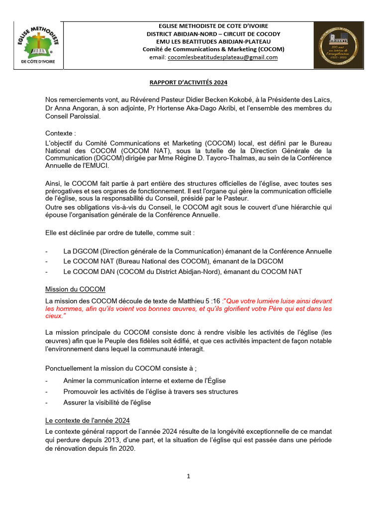 Rapport Cocom 2024 | PDF | Facebook | Blog