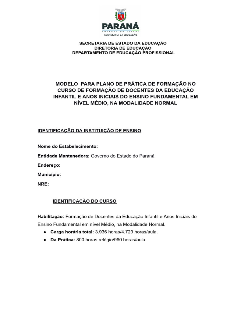 Plano - de - Prática - de - Formação - de - Docentes. 2025 | PDF ...
