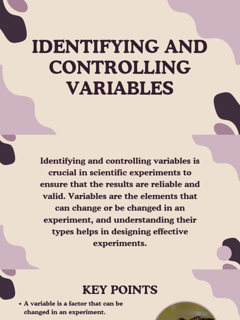 Identifying and Controlling Variables | PDF | Experiment