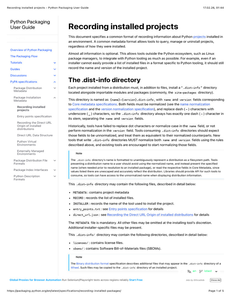 Recording Installed Projects | PDF | Directory (Computing) | Computer File