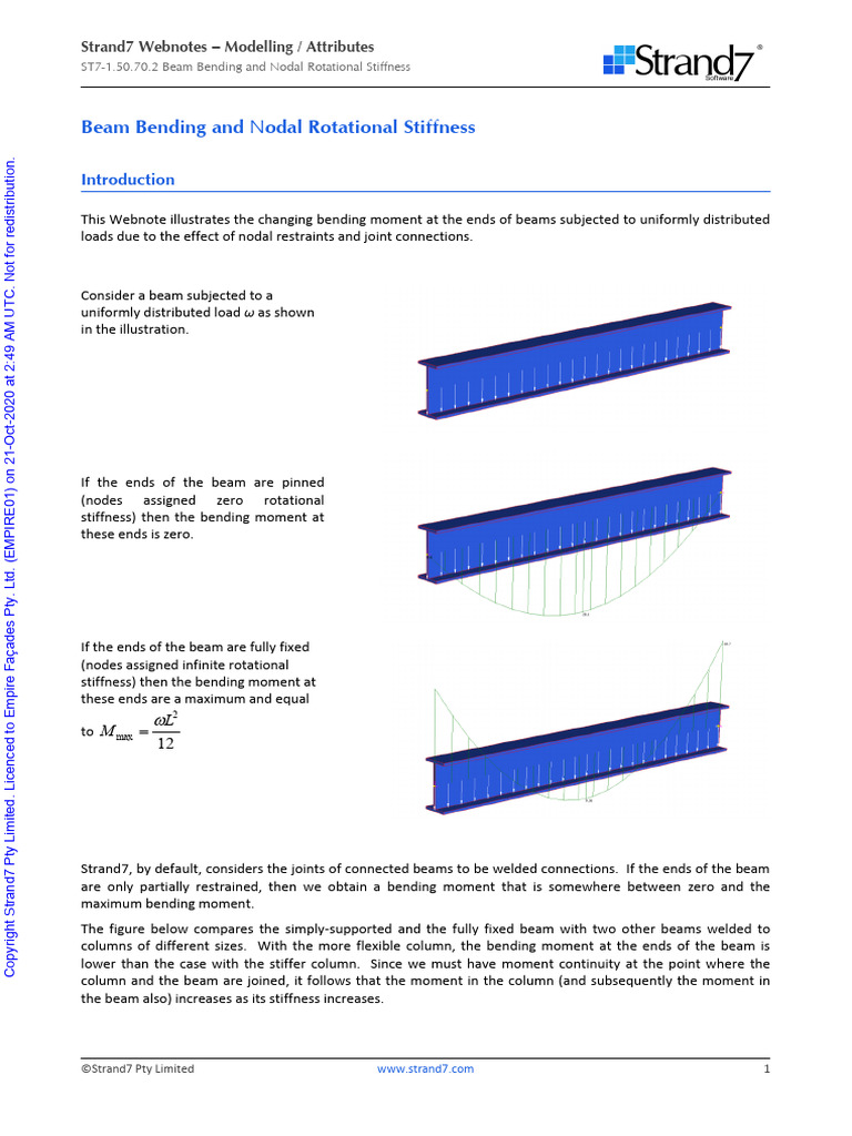ST7-1.50.70.2 Beam Bending and Nodal Rotational Stiffness | PDF | Beam ...