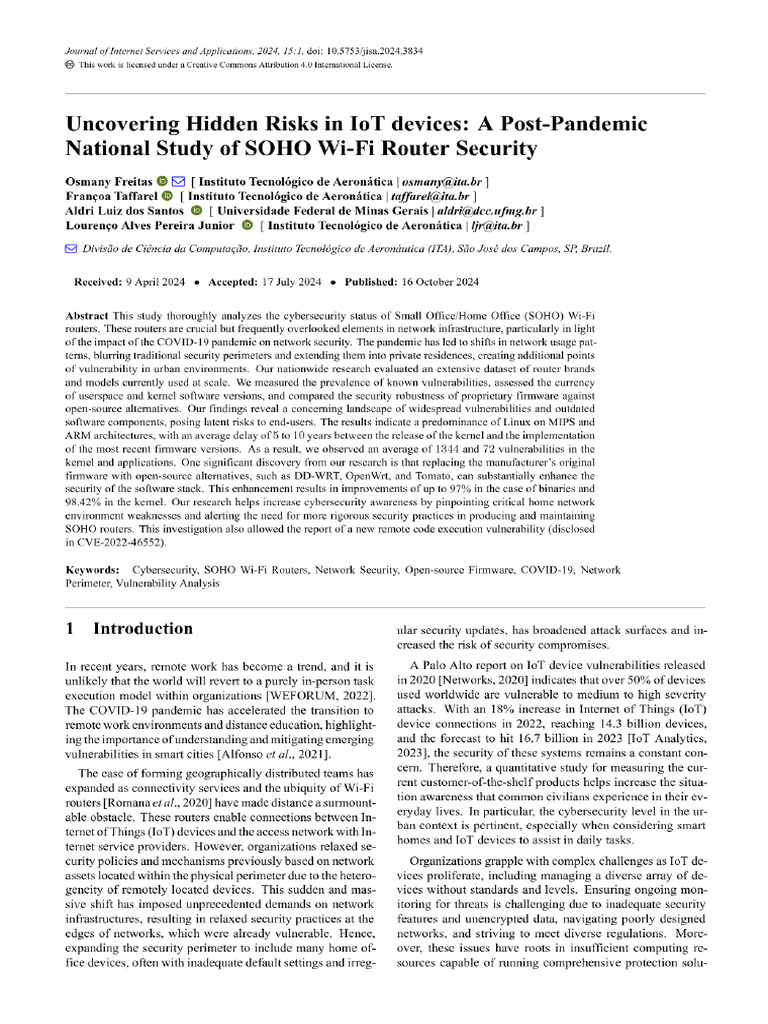 View of Uncovering Hidden Risks in IoT Devices - A Post-Pandemic ...