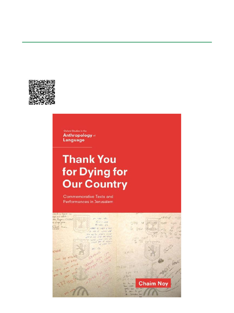 Thank You for Dying for Our Country Commemorative Texts and ...