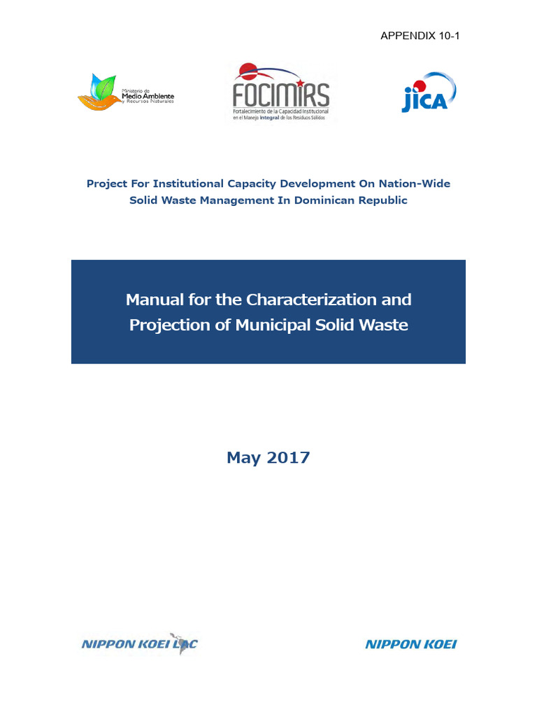 Manual For The Characterization and Projection of Municipal Solid Waste ...