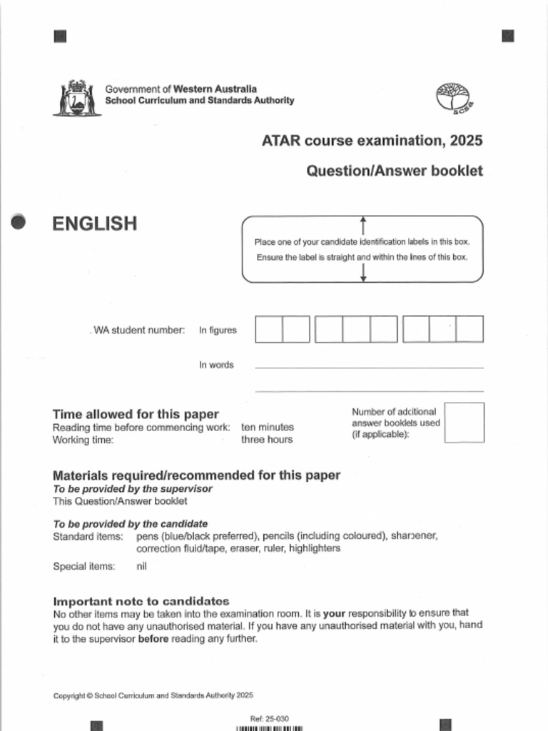 2025 WACE Exam | PDF