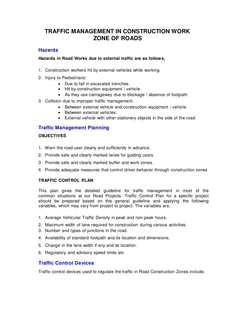Traffic Management in Road Construction | PDF