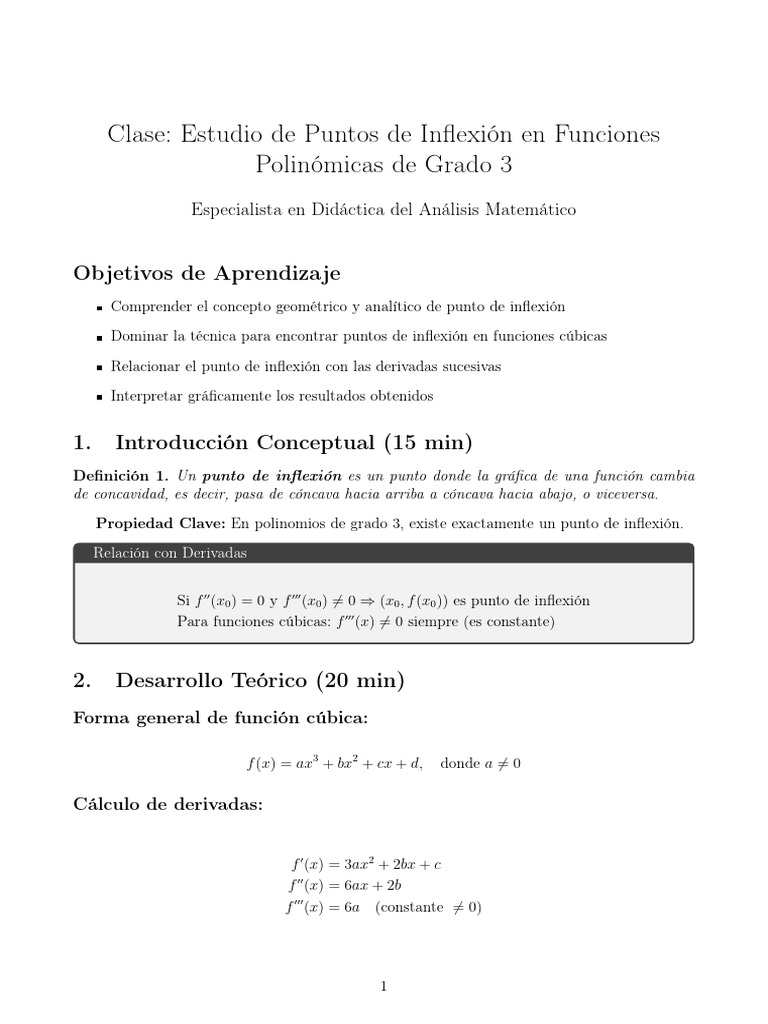 Puntos de Inflexion | PDF | Polinomio | Derivado