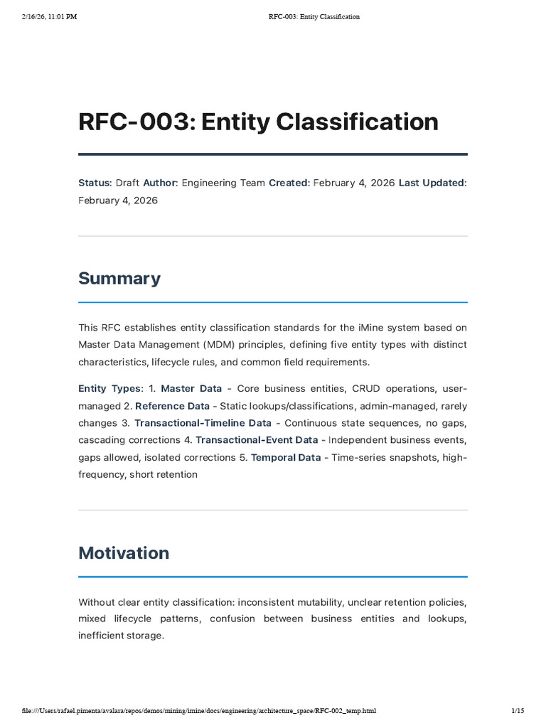 Rfc-002 Entity Classification | PDF | Information Science | Information ...