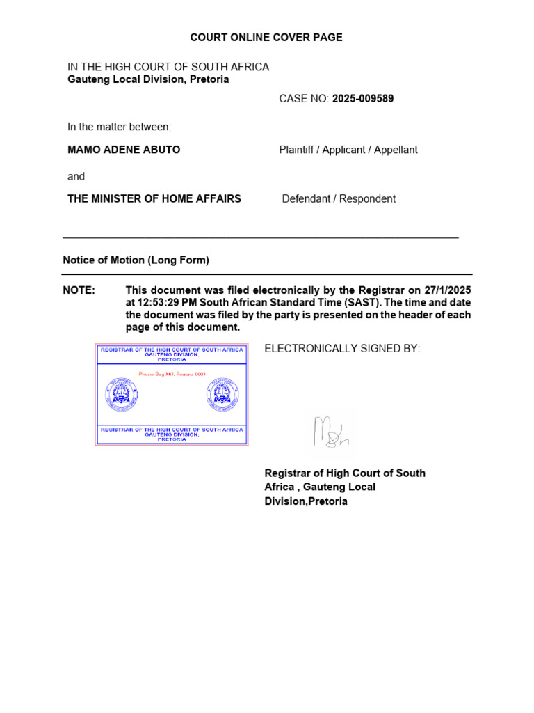 Notice of Motion (Long For125329771 - 2025.01.27.12.53 Rule | PDF