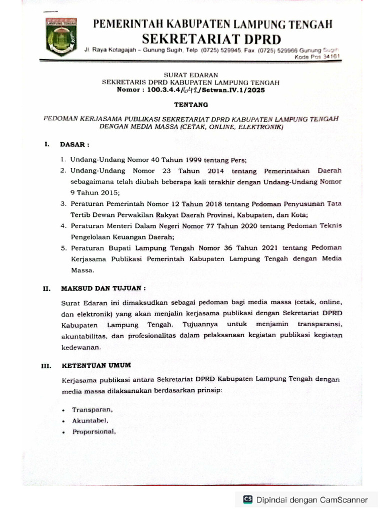 Surat Edaran Media | PDF