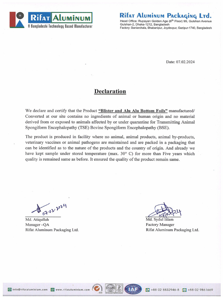 Declaration Letter | PDF
