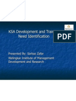 KSA Development and Training Need Identification Presentation