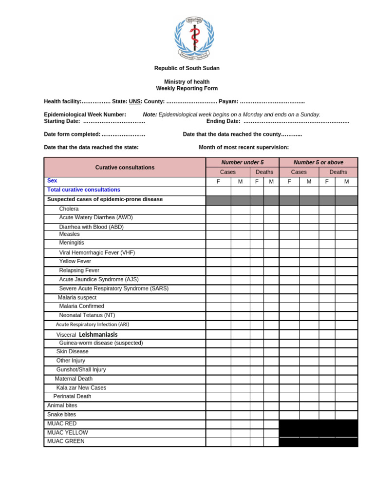 Idsr Report Template For Printing | PDF | Medical Specialties ...