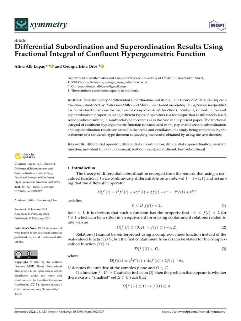 Differential Subordination and Superordination Res | PDF | Function ...