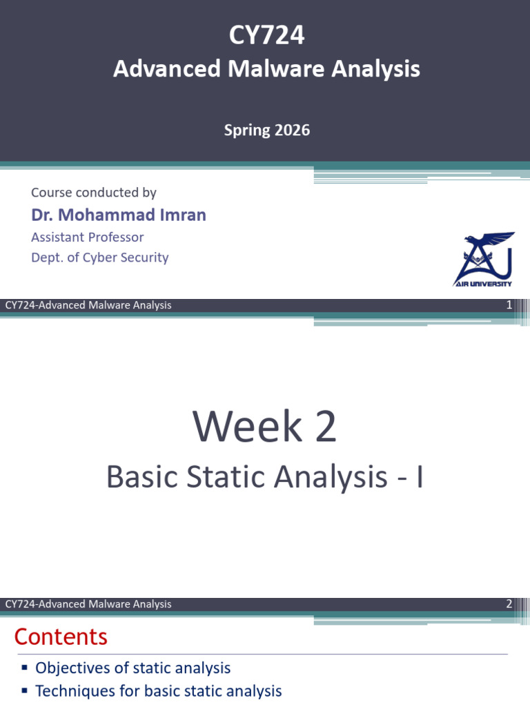 AMA - Week 2 - Basic Static Analysis - I | PDF | String (Computer ...