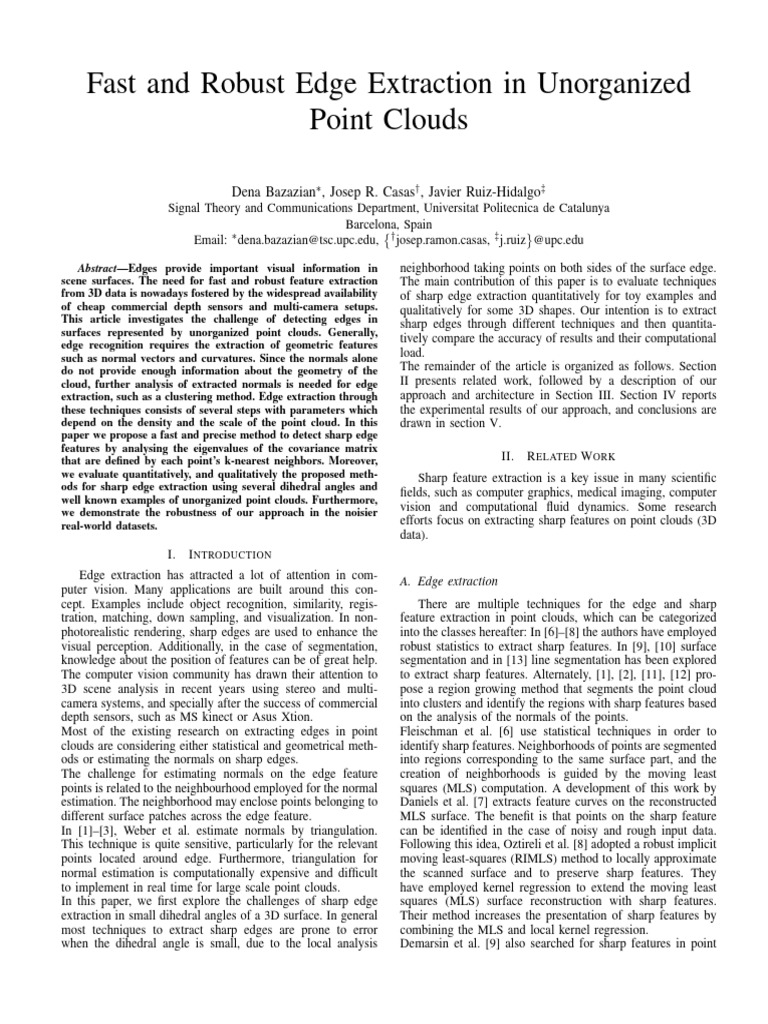 Fast and Robust Edge Extraction in Unorganized Point Clouds | PDF ...