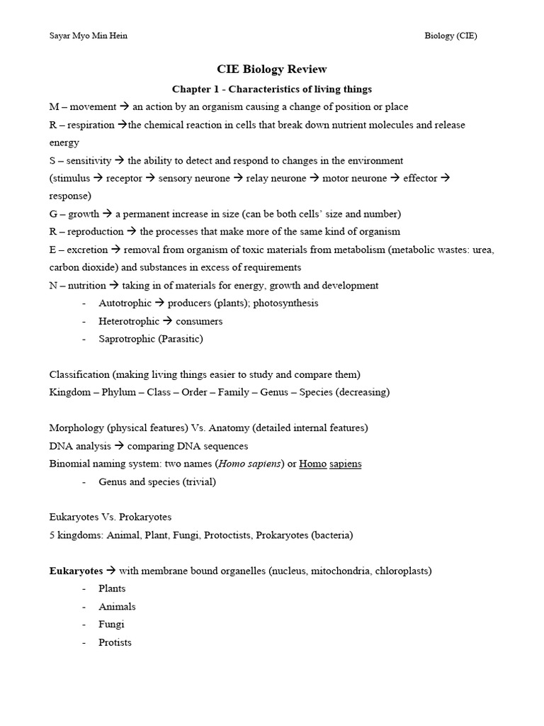 CIE Biology 1to14 Review | PDF | Heart Valve | Digestion