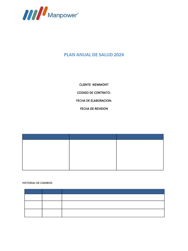 Plan Salud Ocupacional Minera Newmont 2024 | PDF | Seguridad y salud ...
