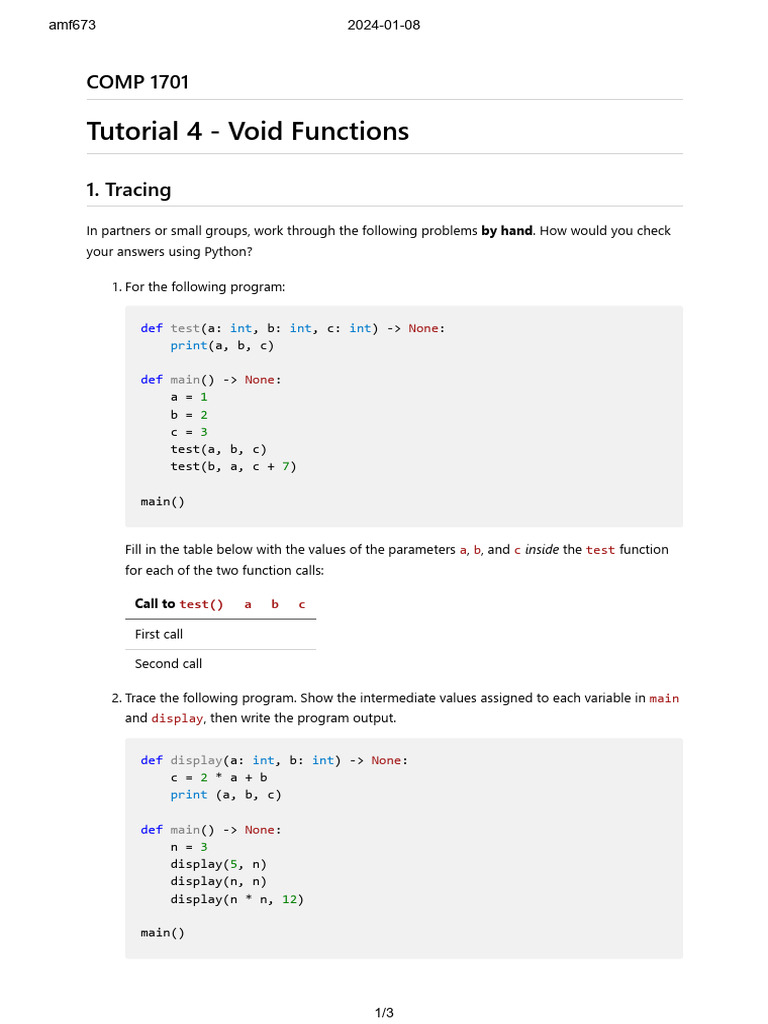 T4 - Functions | PDF | Parameter (Computer Programming) | Computer Science