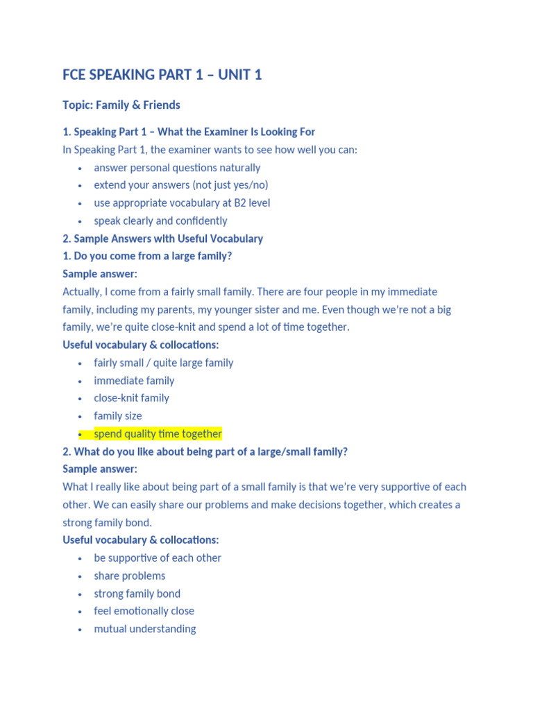 S2 - FCE Speaking Part 1 | PDF | Social Psychology | Interpersonal ...